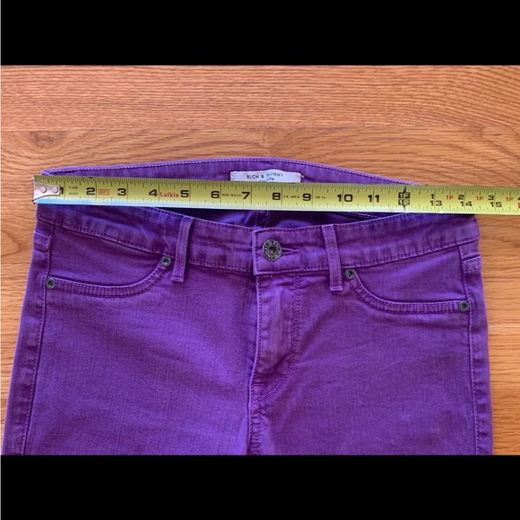 RICH & SKINNY Womens Junior Girls Purple Slim Stretch Jeans Pants Bottom Sz 28 - Picture 3 of 10